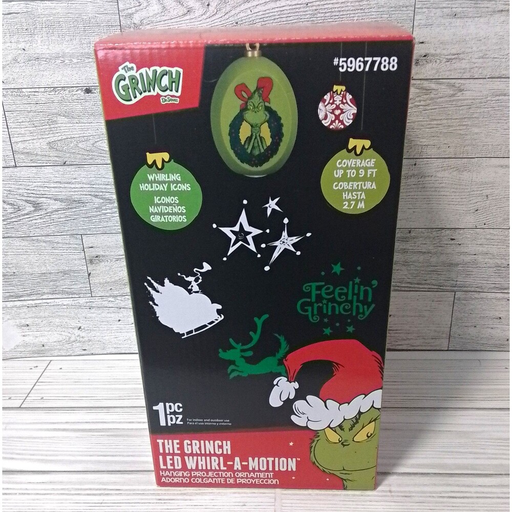 Gemmy The Grinch LED Whirl-A-Motion Hanging Projection Ornament 5967788